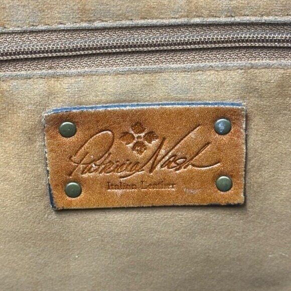 Patricia Nash Bolsena Tote Bag Purse Handbag Leather Floral Print Autographed - Picture 8 of 14